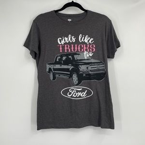 Ford Girls Like Trucks Too Grey Short Sleeve T Shirt